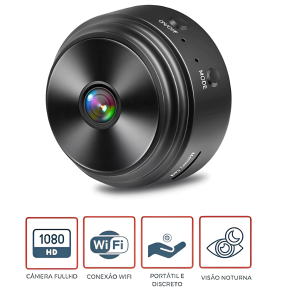 Mini Câmera de Segurança WiFi Sem Fio - Câmera Visão Noturna