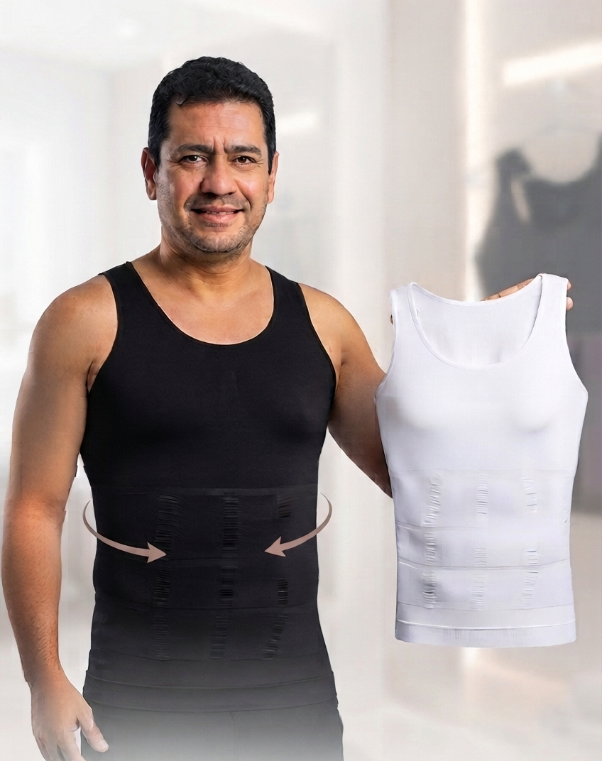 Camiseta Corretiva ManShaper nas cores preta e branca